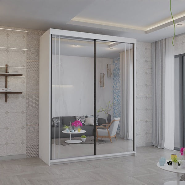 Serbia White Sliding Wardrobe 150cm/200cm