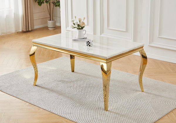 Clara Cream Dining Table Shiny