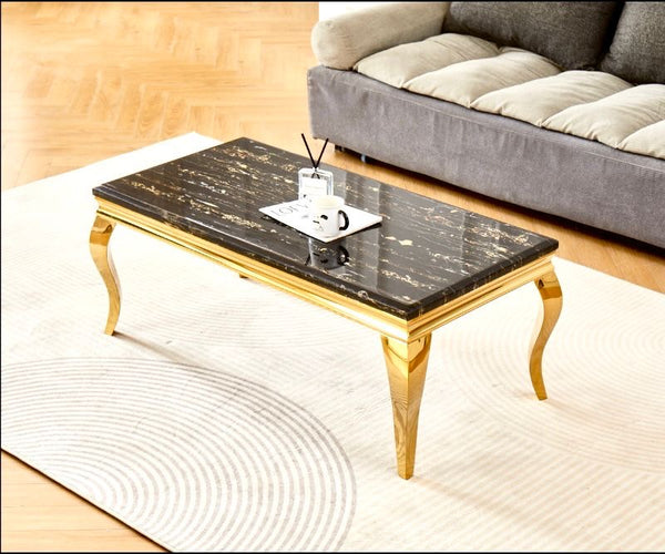 Louis Black & Gold Marble Coffee Table