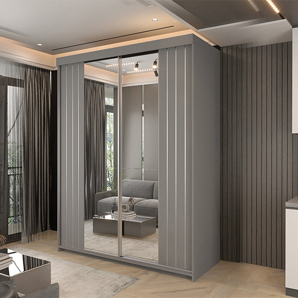 Marbella Gray Sliding Wardrobe 150cm/200cm