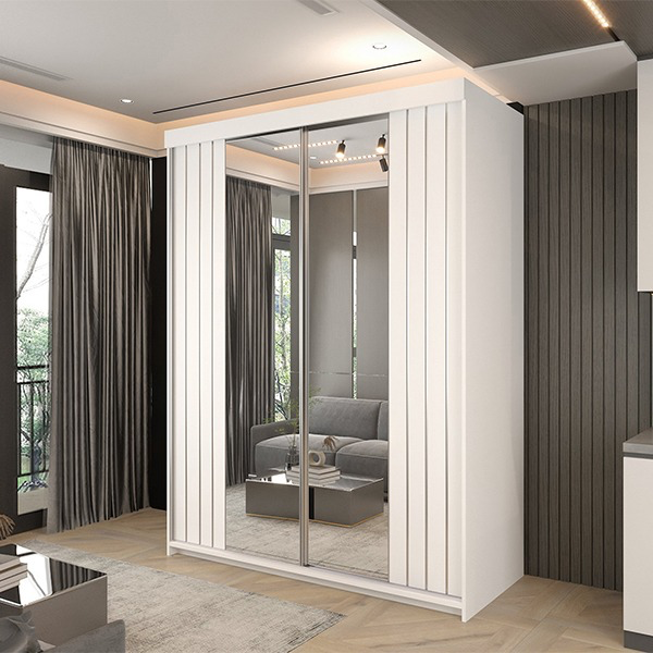 Marbella White Sliding Wardrobe 150cm/200cm