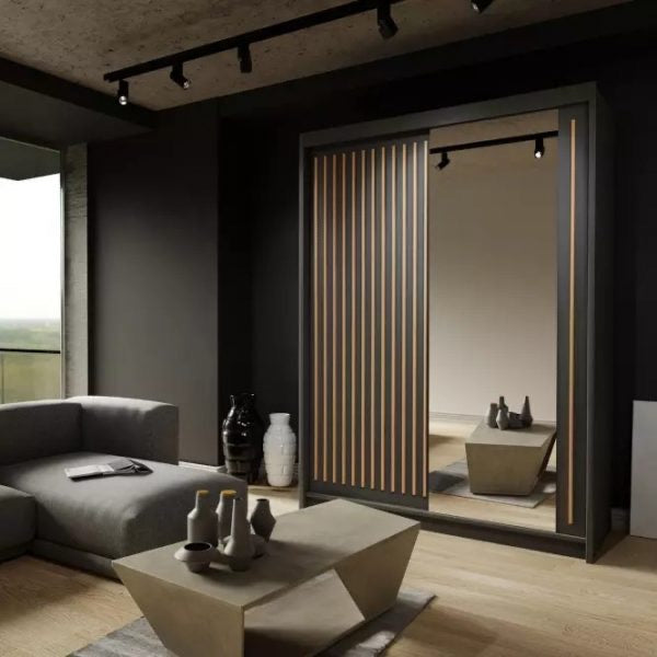 ROYAL BLACK WARDROBE 150cm/203cm/250cm