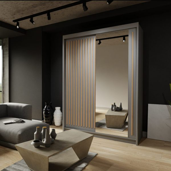 ROYAL GREY WARDROBE 150cm/203cm/250cm