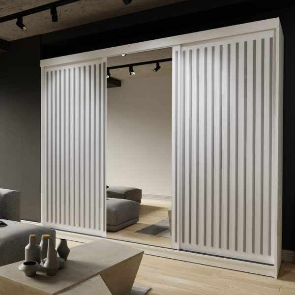 ROYAL WHITE SLIDING WARDROBE 250cm